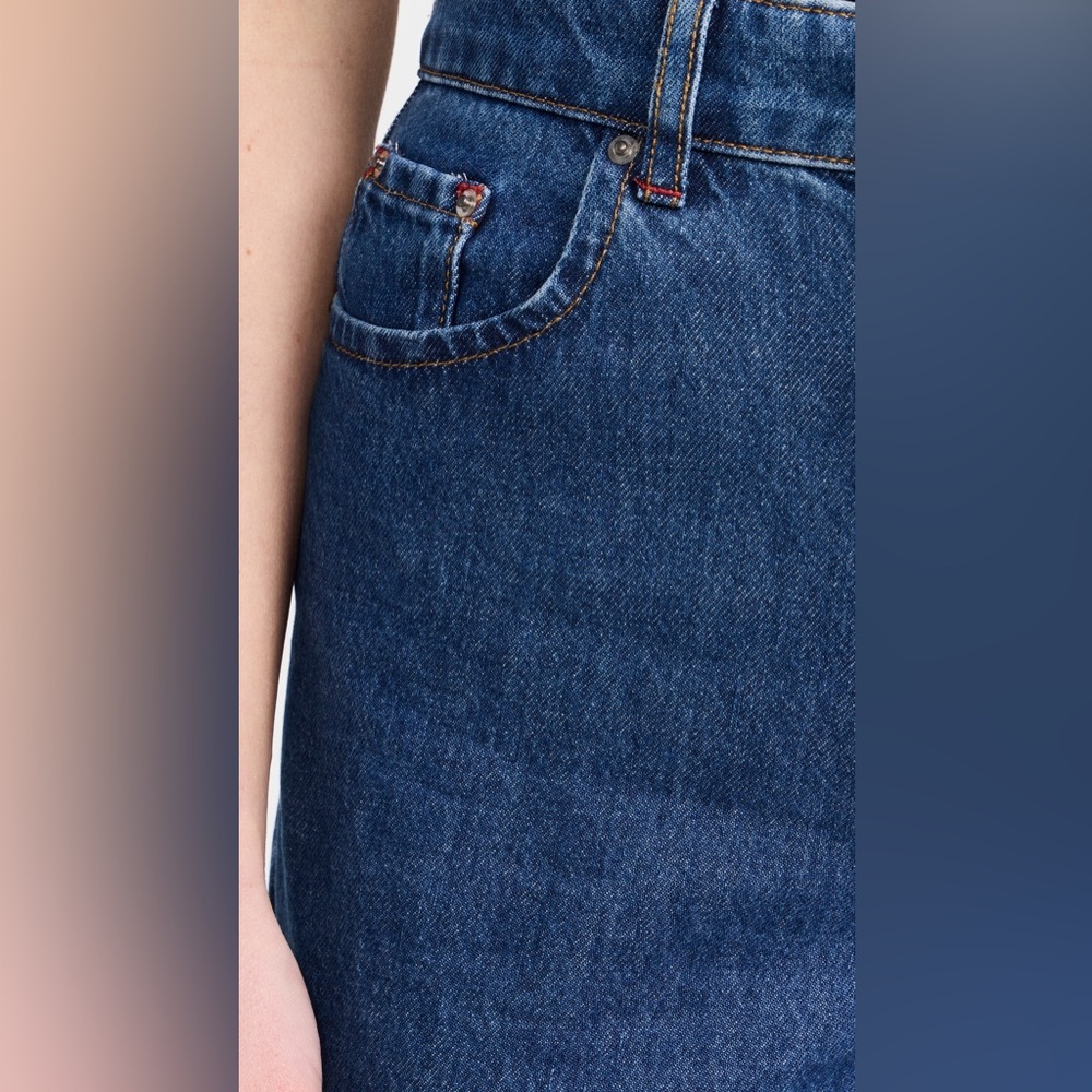 ALIGNE Soy Turn Up Straight Leg Jeans in Mid Blue - Picture 4 of 12
